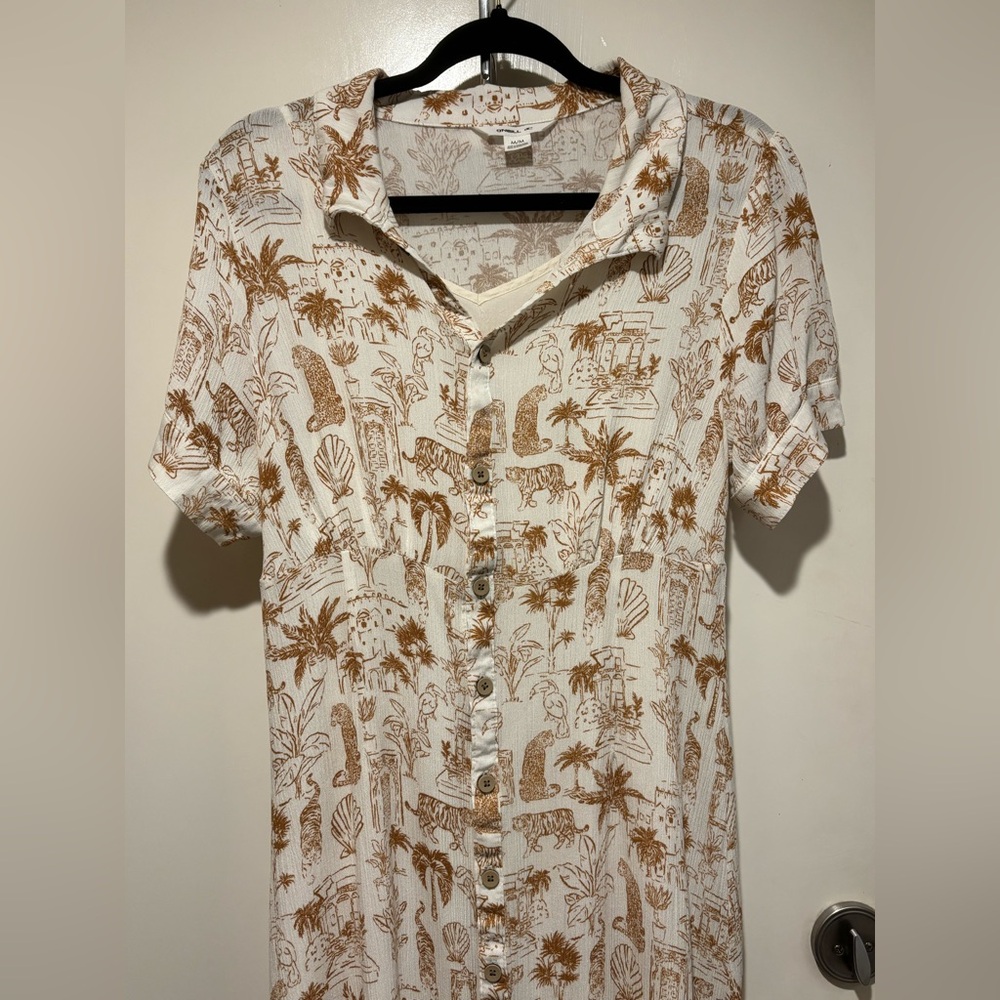 O'Neill Cream and Brown Patterned Dress - Picture 2 of 9
